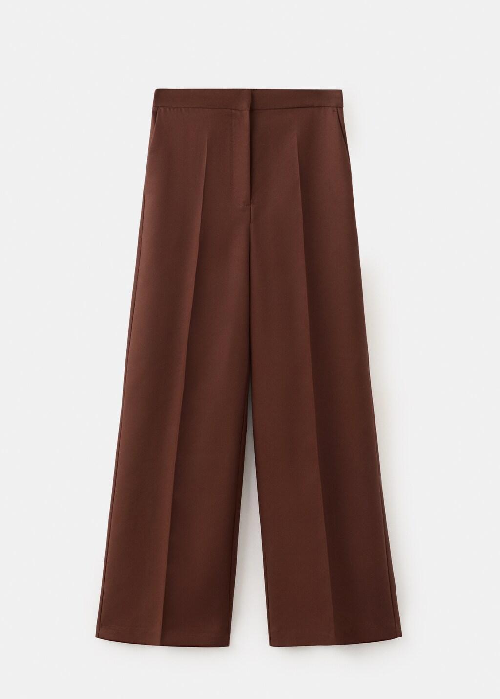 Burnt Orange High-Waisted Lyocell Pants, Medium Orange, large image number 8