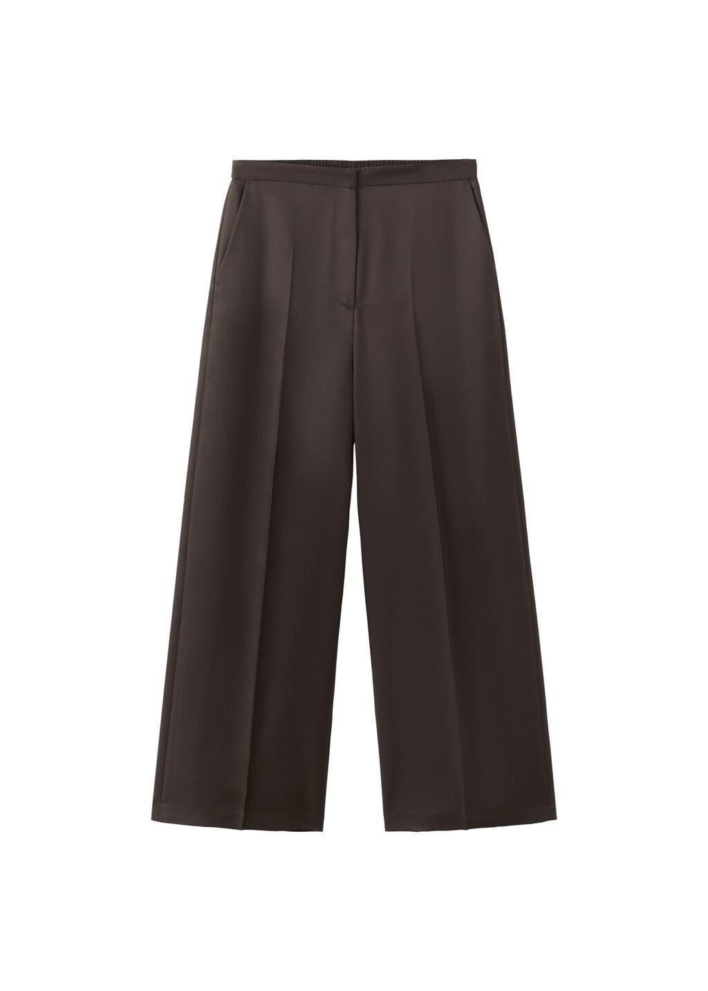 Brown High-Waisted Lyocell Pants, 0201_32, large image number 8