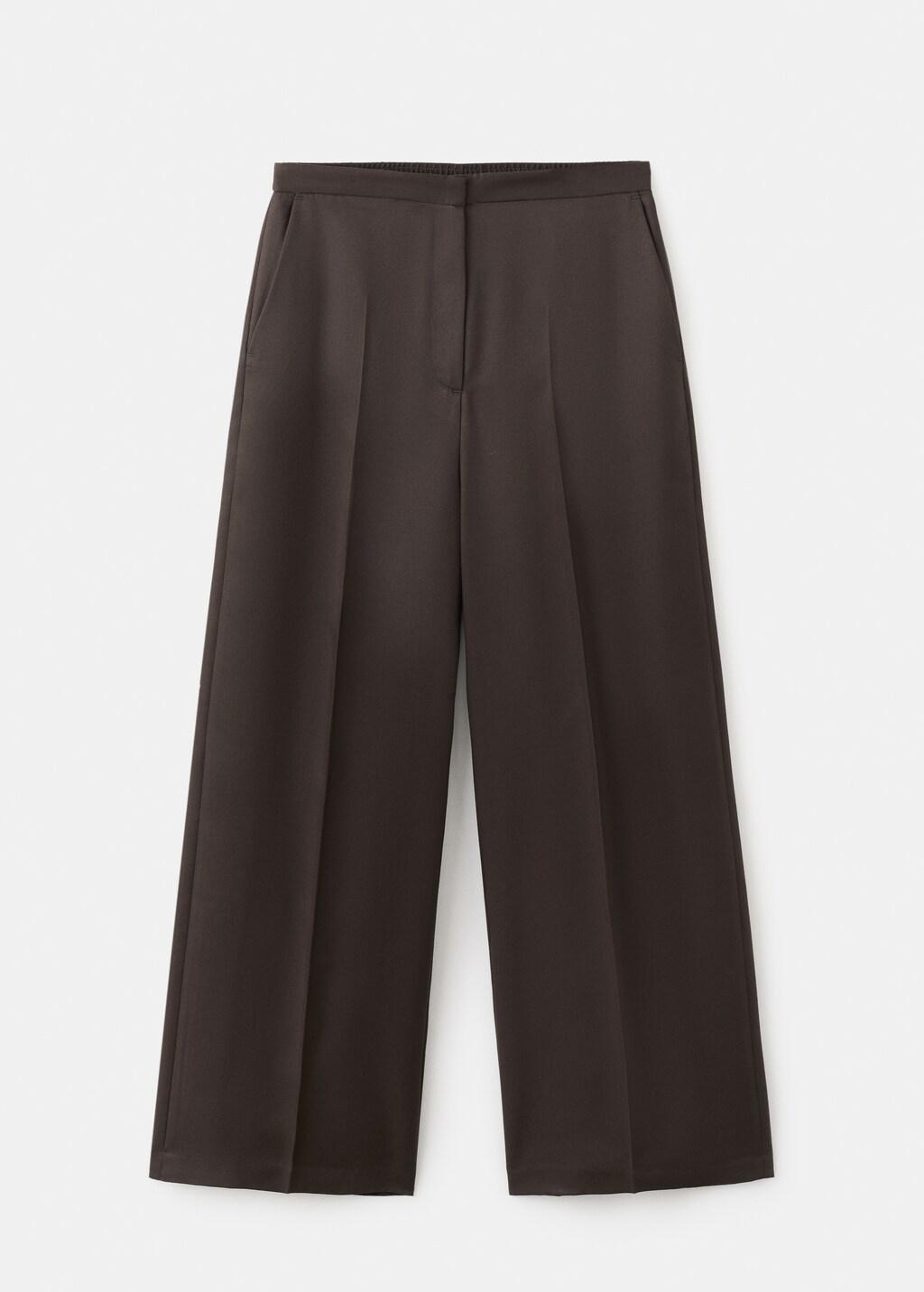 Brown High-Waisted Lyocell Pants, 0201_32, large image number 9