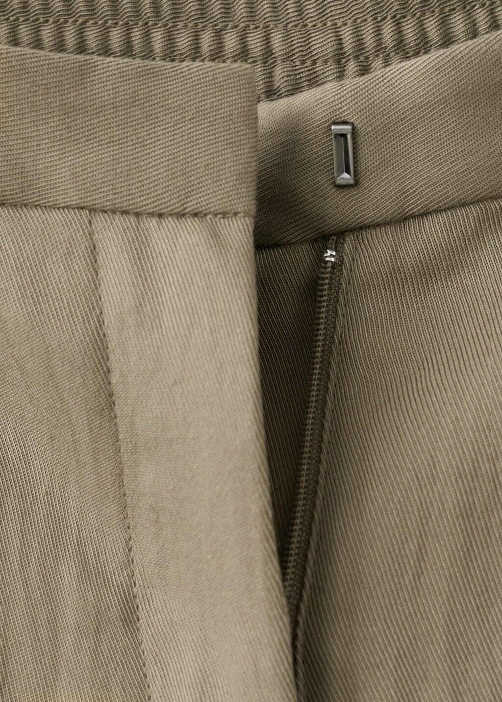 Khaki High-Waisted Lyocell Pants, Beige - Khaki, large image number 1