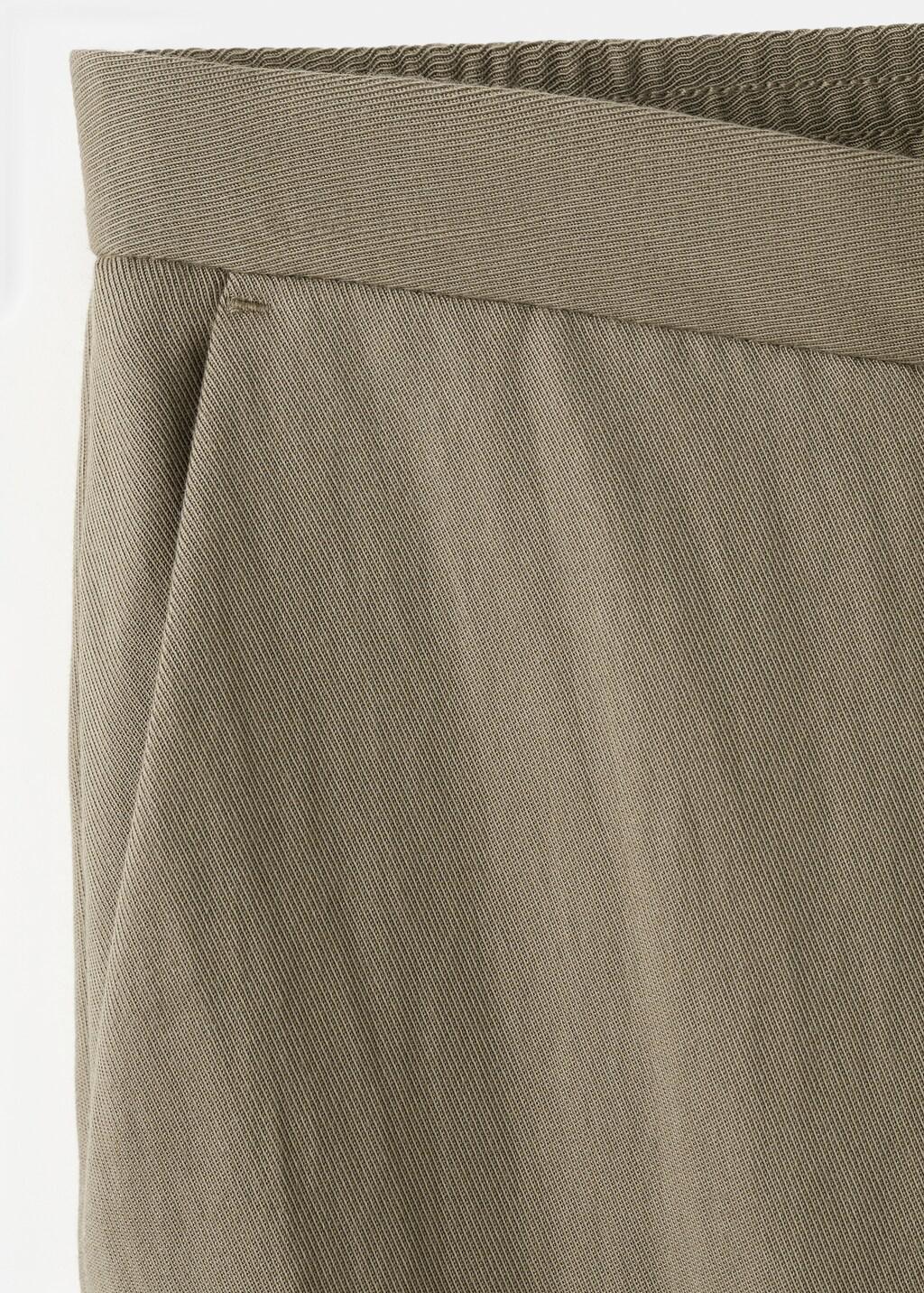 Khaki High-Waisted Lyocell Pants, Beige - Khaki, large image number 5