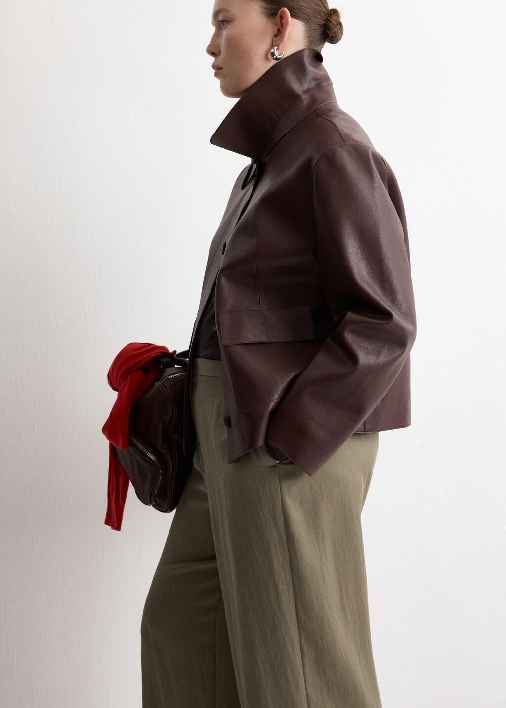 Khaki High-Waisted Lyocell Pants, Beige - Khaki, large image number 6