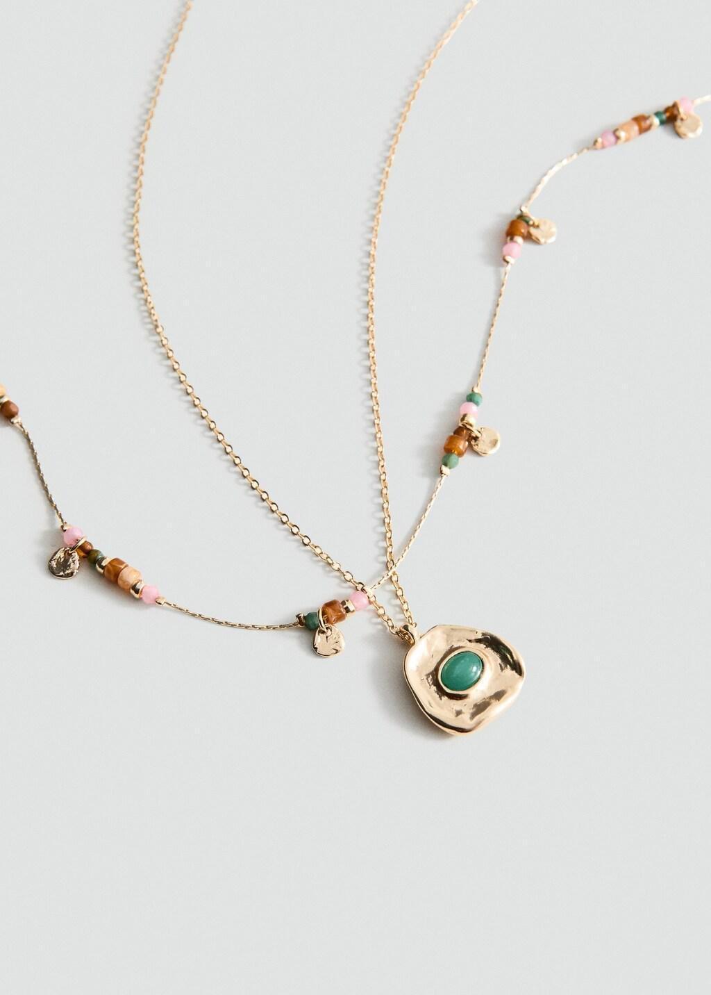 Gold Mixed Double Necklace, Gold, large image number 0