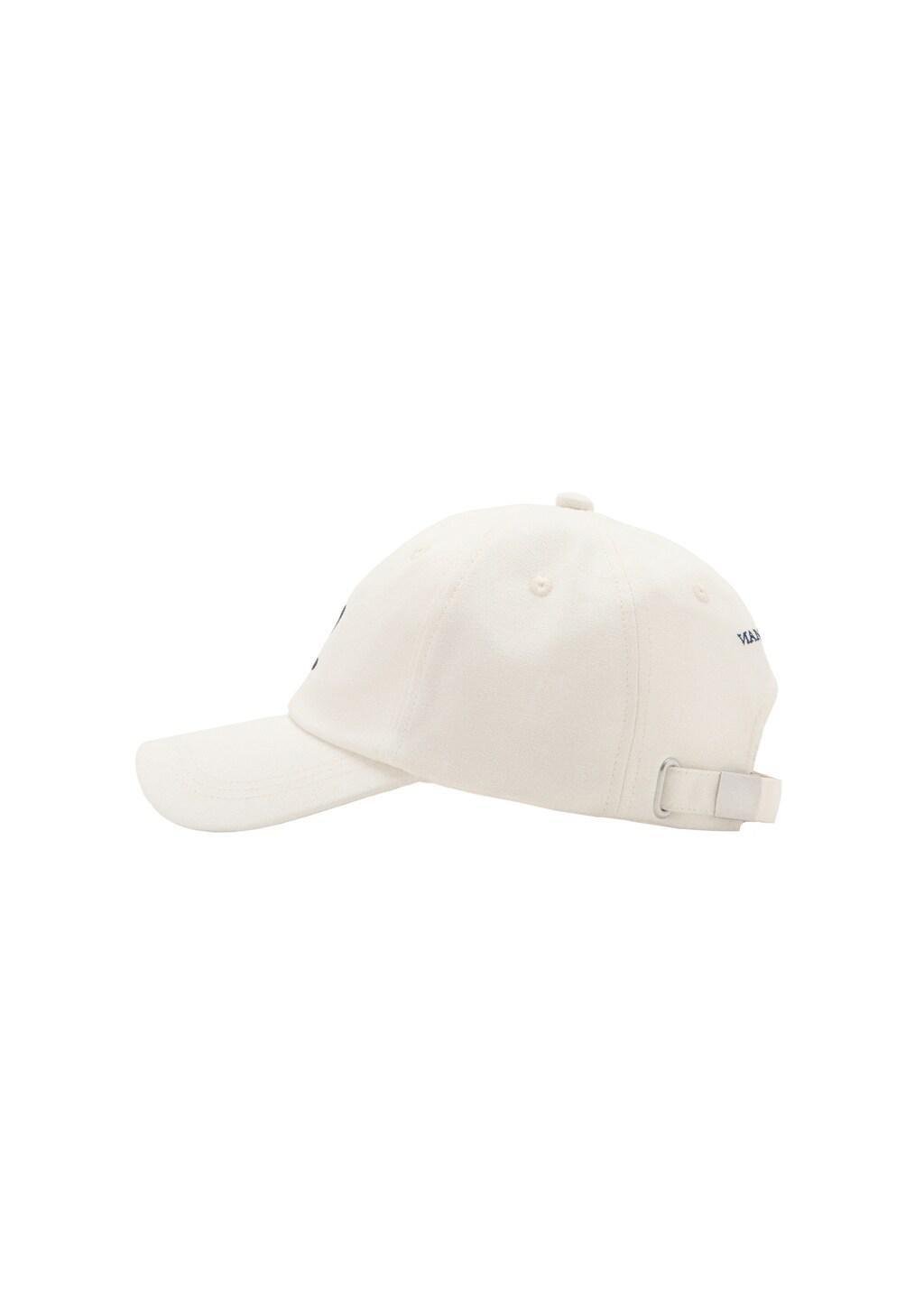 NATURAL WHITE Embroidered cotton cap, 0201_02, large image number 3