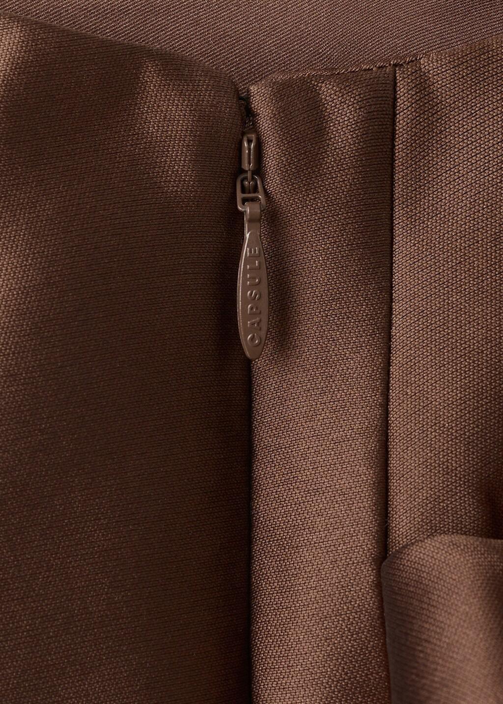 Brown Asymmetric Draped Gown, Brown, large image number 1