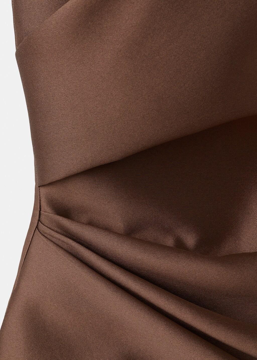 Brown Asymmetric Draped Gown, Brown, large image number 4