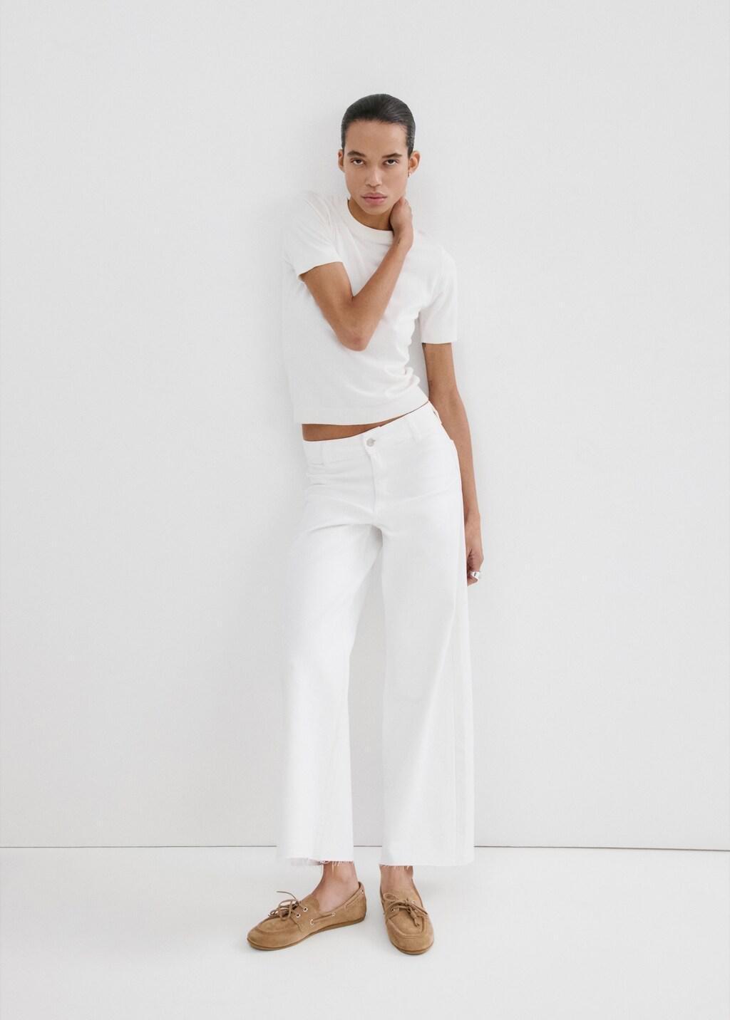 WHITE Catherin culotte high-rise jeans, White, large image number 0