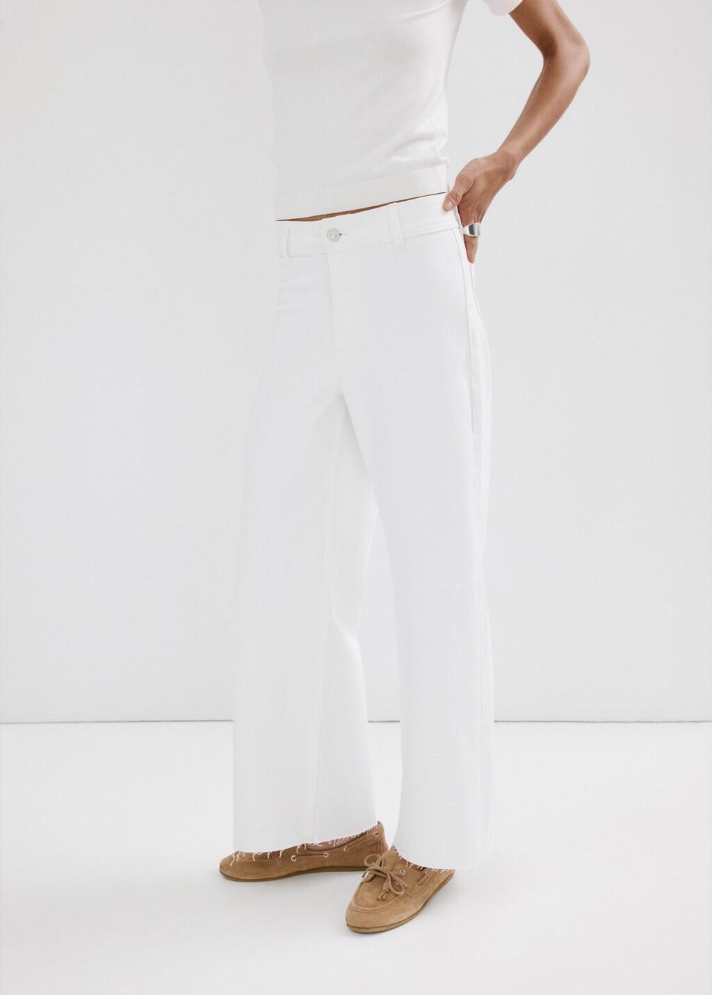 WHITE Catherin culotte high-rise jeans, White, large image number 3