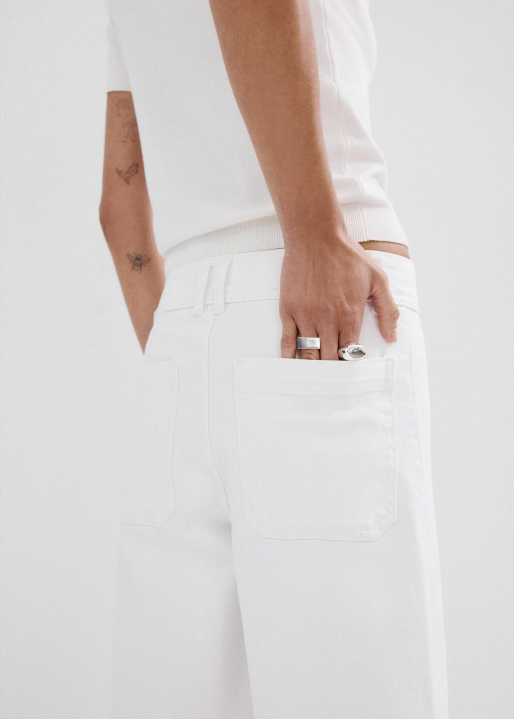WHITE Catherin culotte high-rise jeans, White, large image number 7