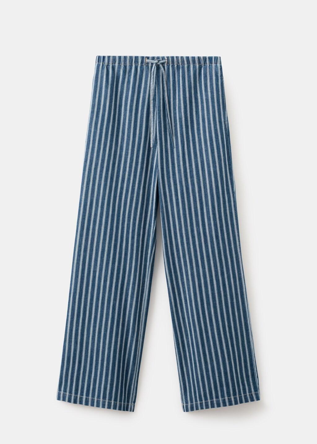Blue Striped Jeans, Medium Blue, large image number 7