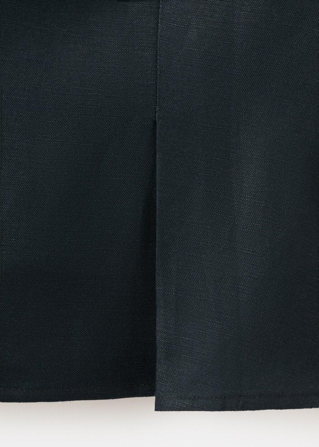 Navy Cotton Linen Peplum Top, Navy, large image number 4