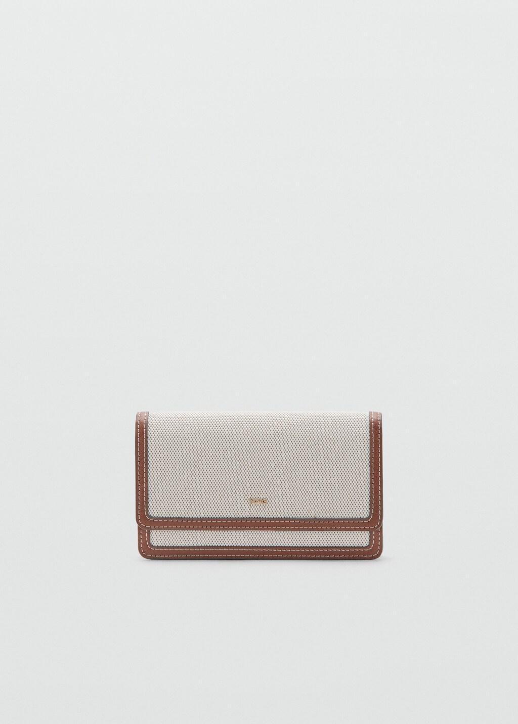LIGHT BEIGE Canvas wallet with contrasting flap, Light Beige, large image number 3