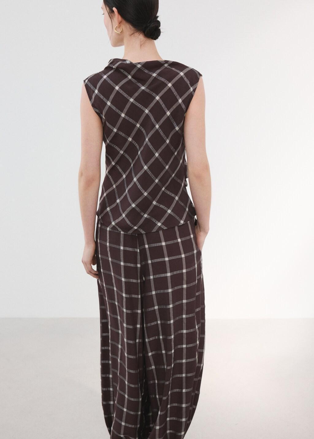 Burgundy Fitted Top With Draped Neckline, Dark Red, large image number 2