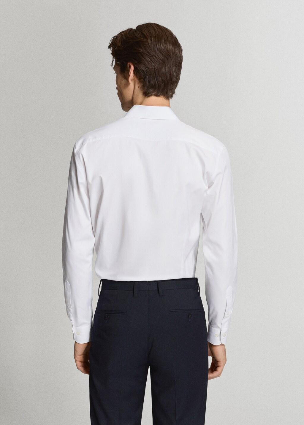 White 100% Cotton Slim Fit Shirt, White, large image number 2
