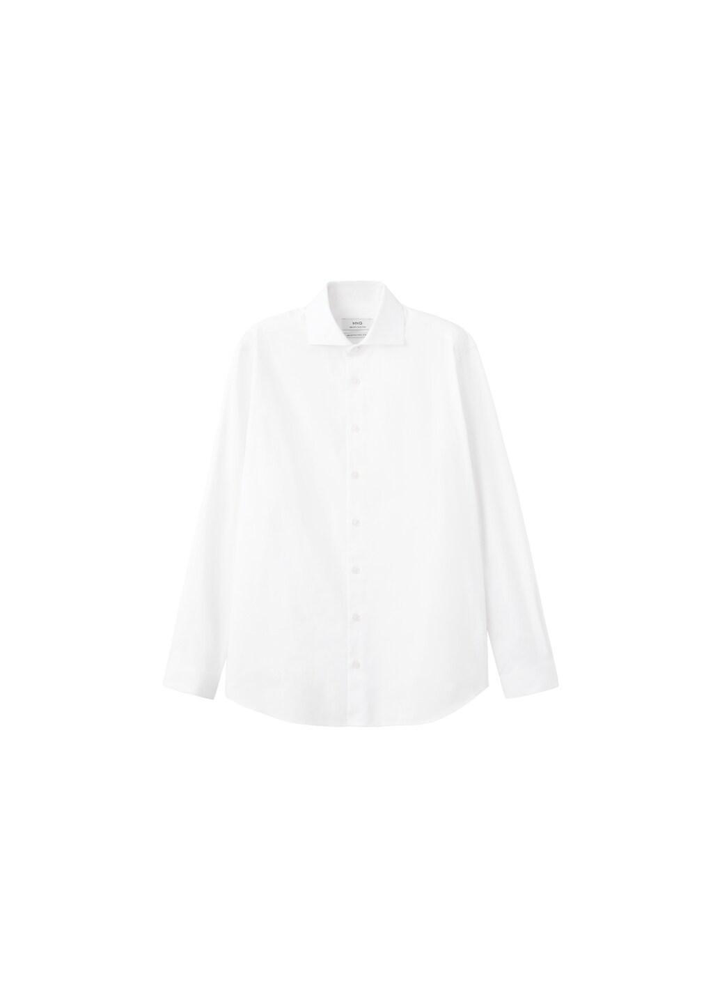 White 100% Cotton Slim Fit Shirt, White, large image number 6