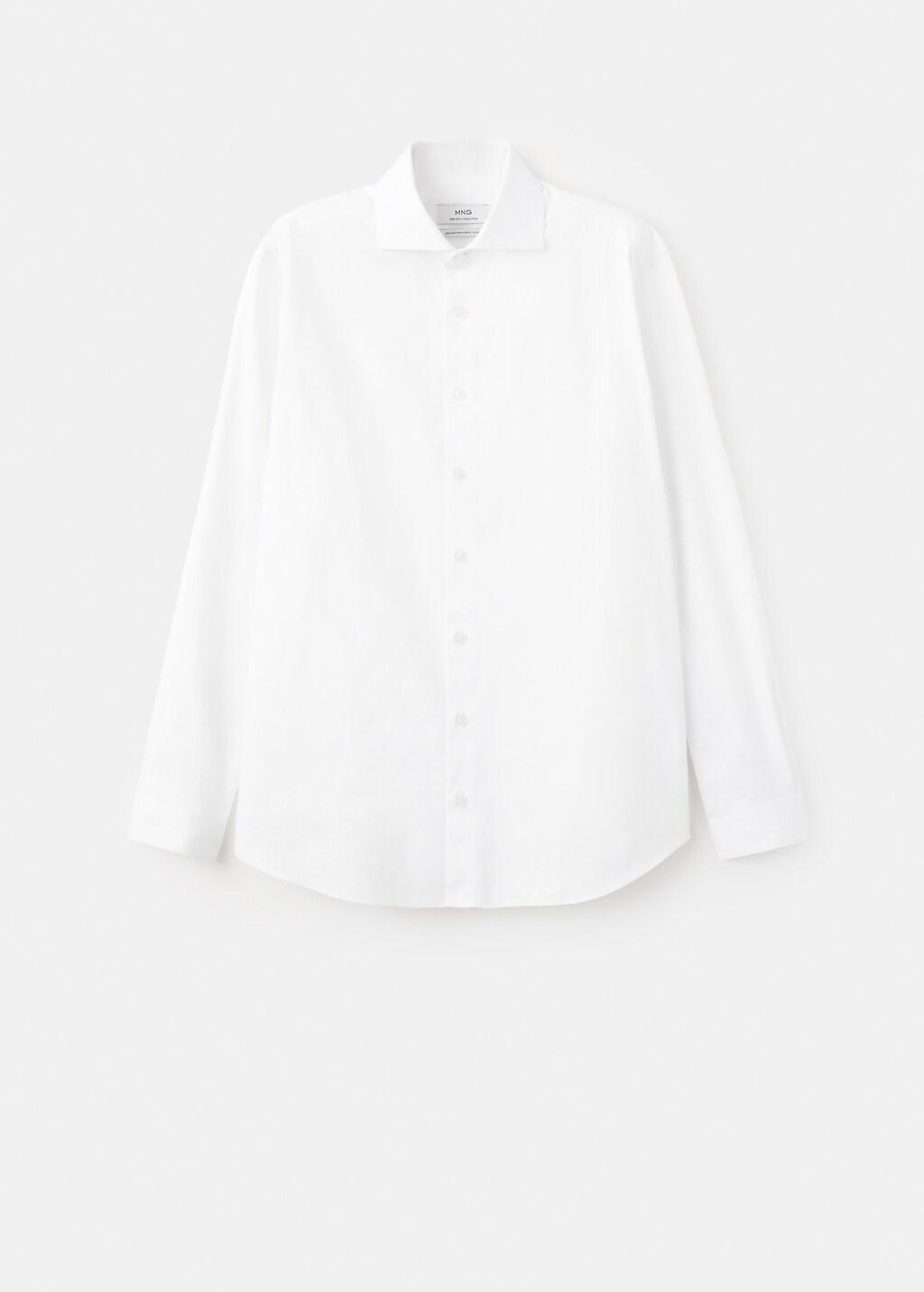 White 100% Cotton Slim Fit Shirt, White, large image number 7