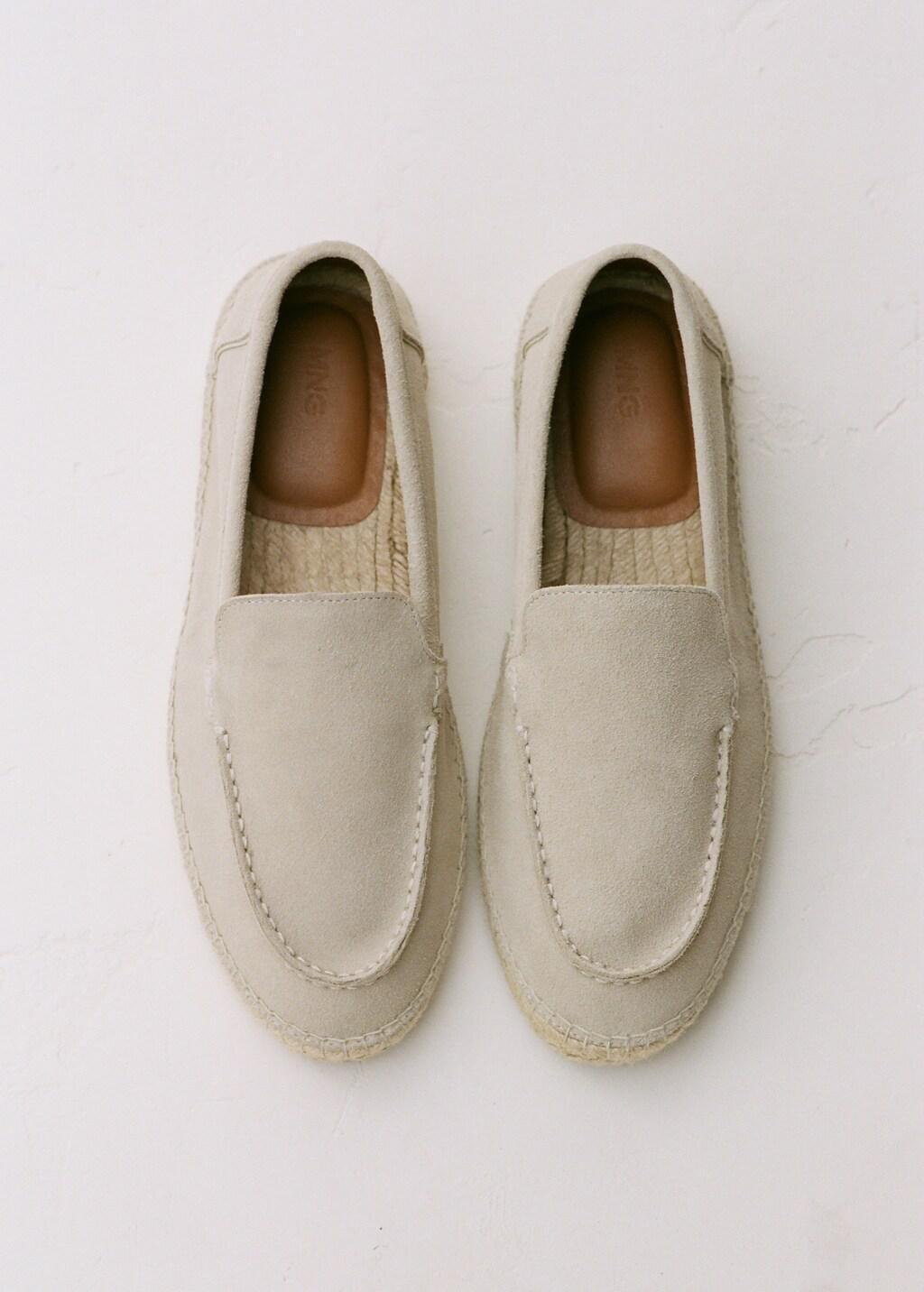 Beige Jute Leather Shoe, Light Pastel Brown, large image number 0