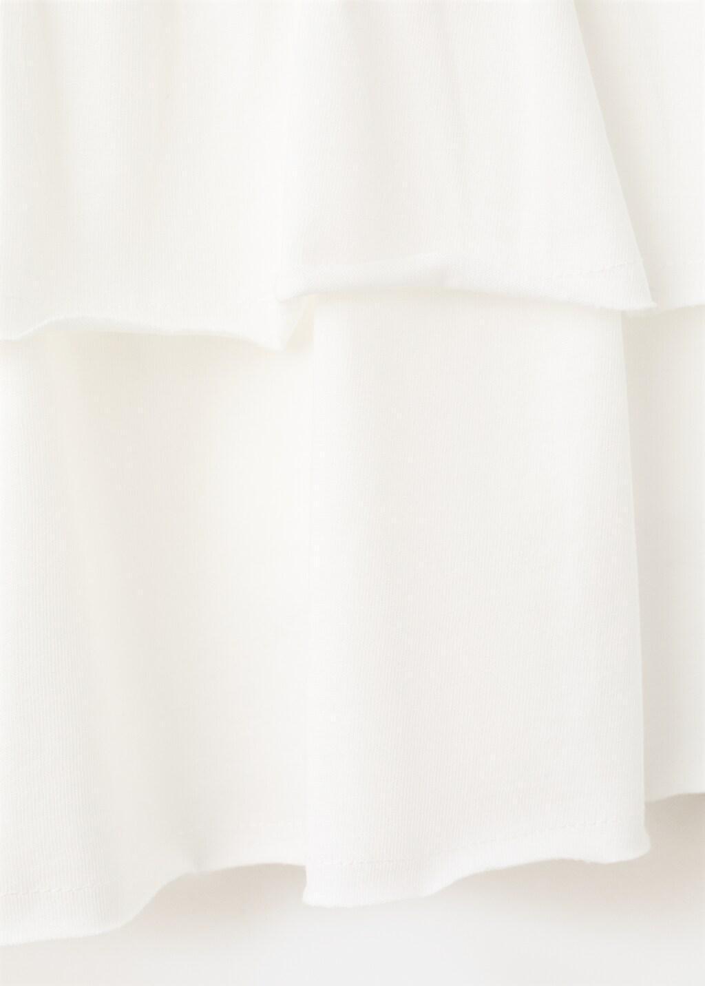 White Ruffled Cotton Skirt, Kids Girl, Natural White, large image number 2