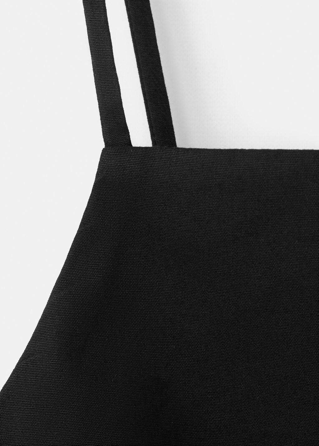 Black Cotton Crop Top, Black, medium