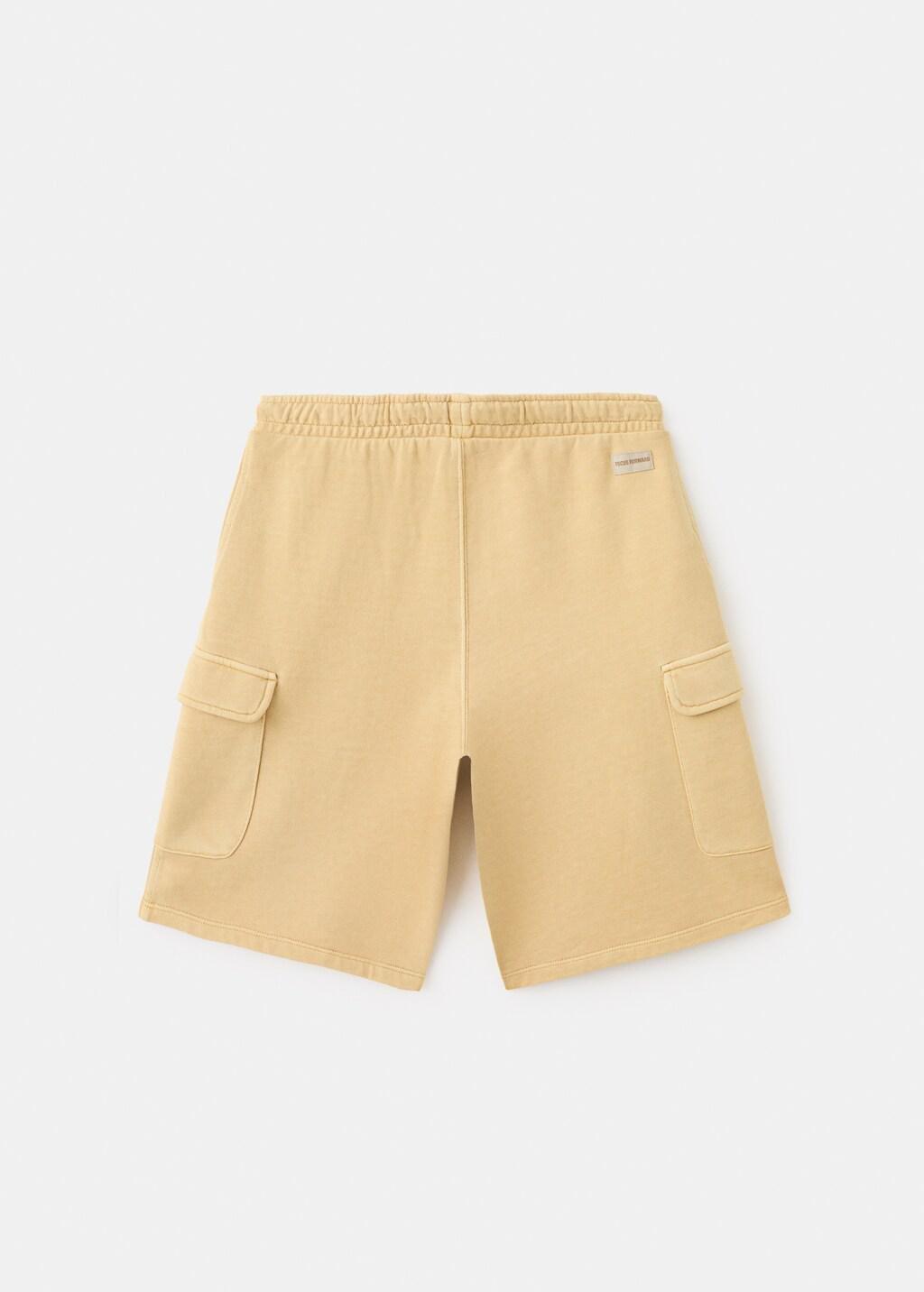 Yellow Drawstring Cargo Bermuda Shorts, Kids Boys, Medium Yellow, large image number 1