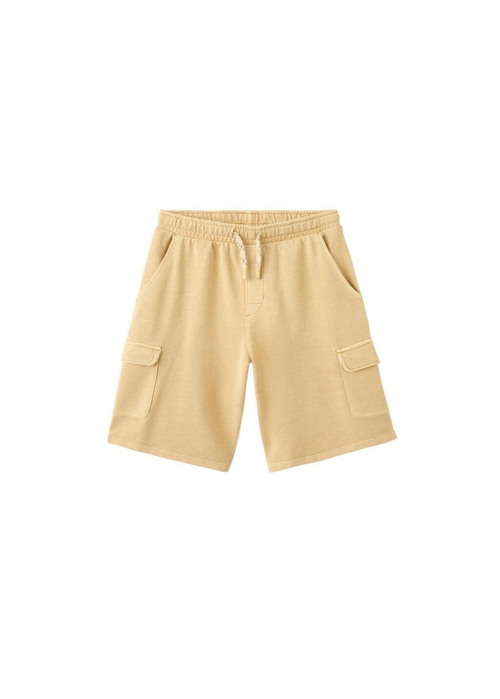 Yellow Drawstring Cargo Bermuda Shorts, Kids Boys, Medium Yellow, large image number 3