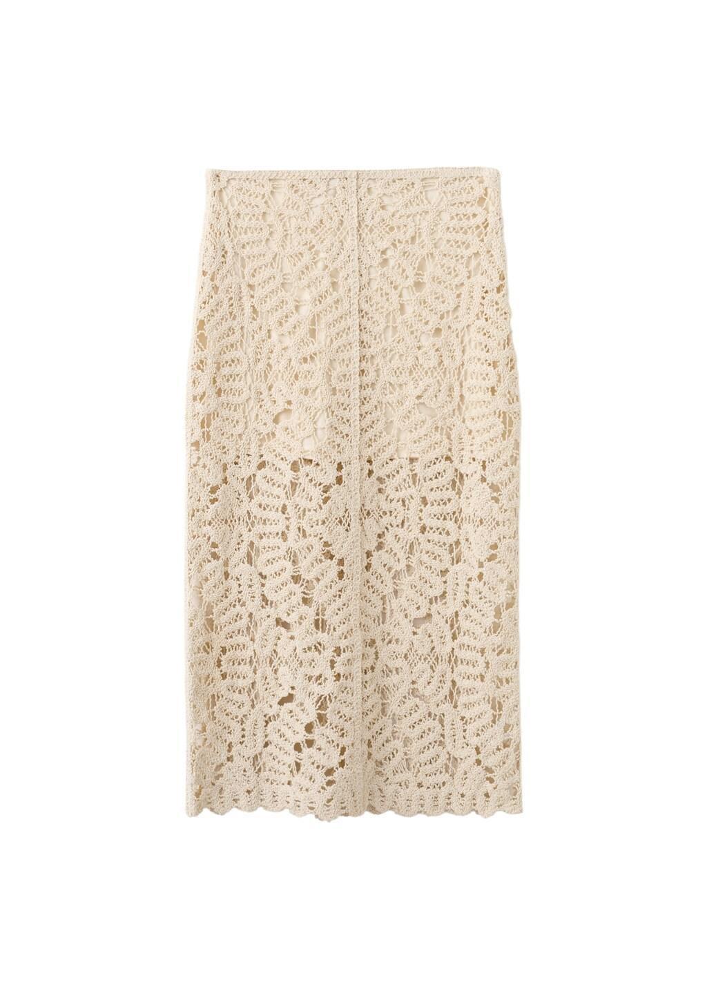 Brown Lt Pastel Openwork Knitted Skirt, 0201_07, large image number 7