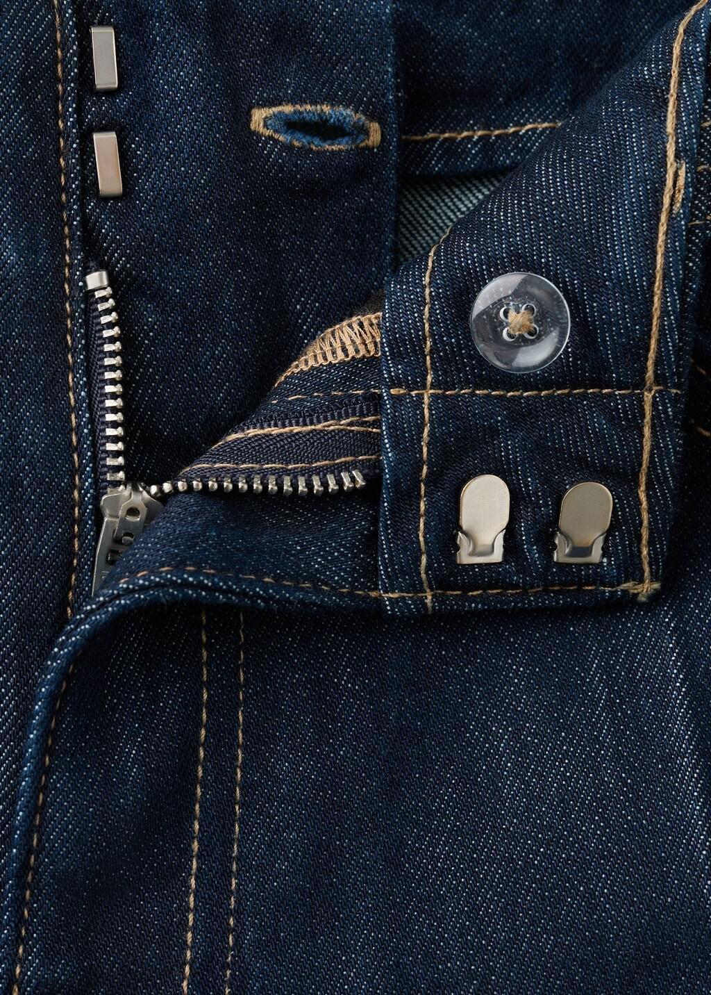 Blue Mid-Rise Denim Bermuda Jorts, Open Blue, large image number 1