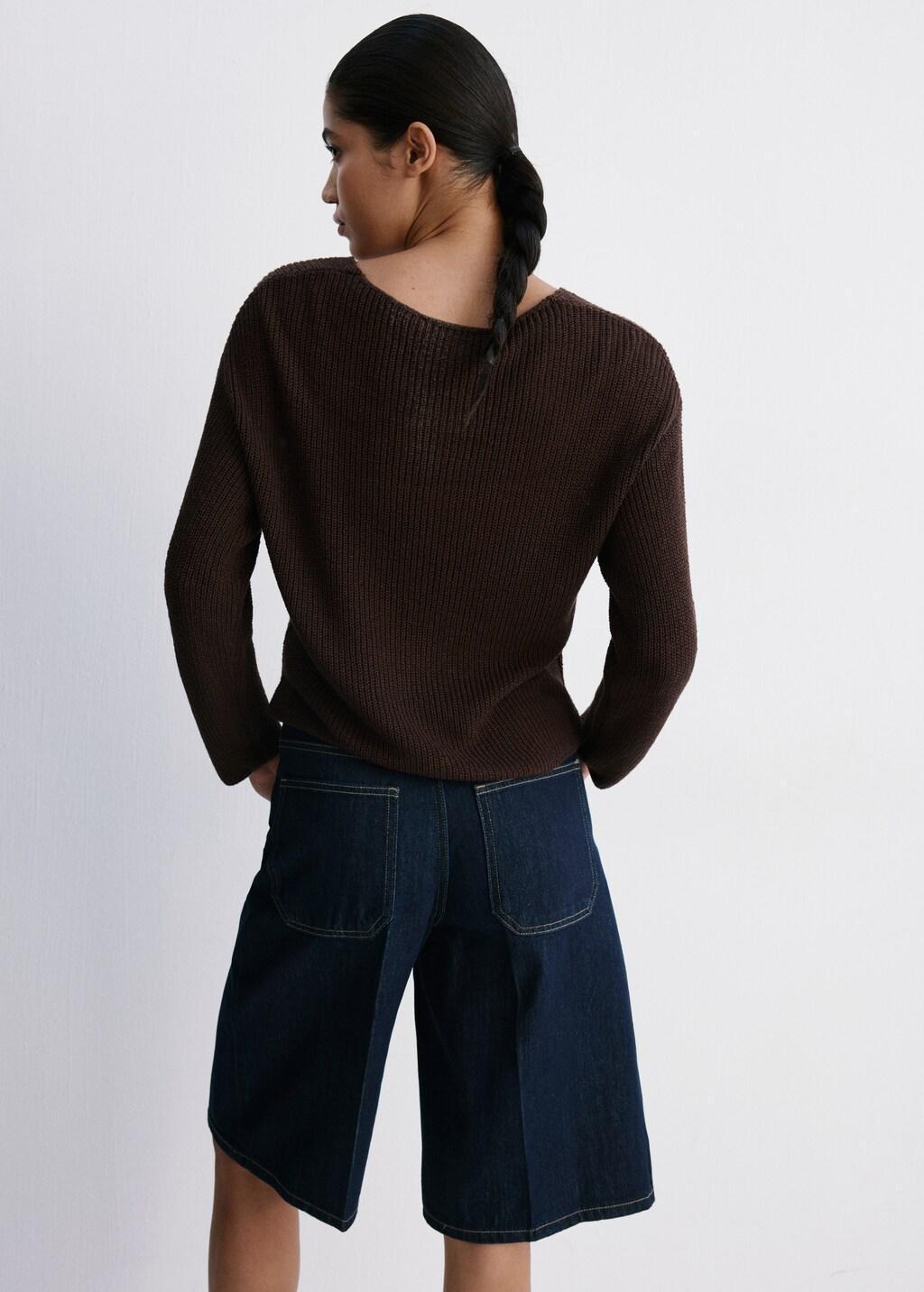 Blue Mid-Rise Denim Bermuda Jorts, Open Blue, large image number 2
