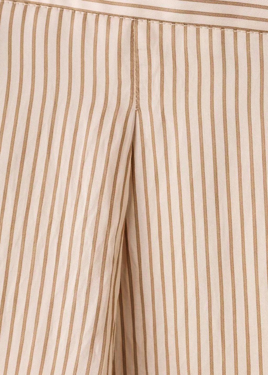 Brown Striped Lyocell Trousers, Brown, large image number 1