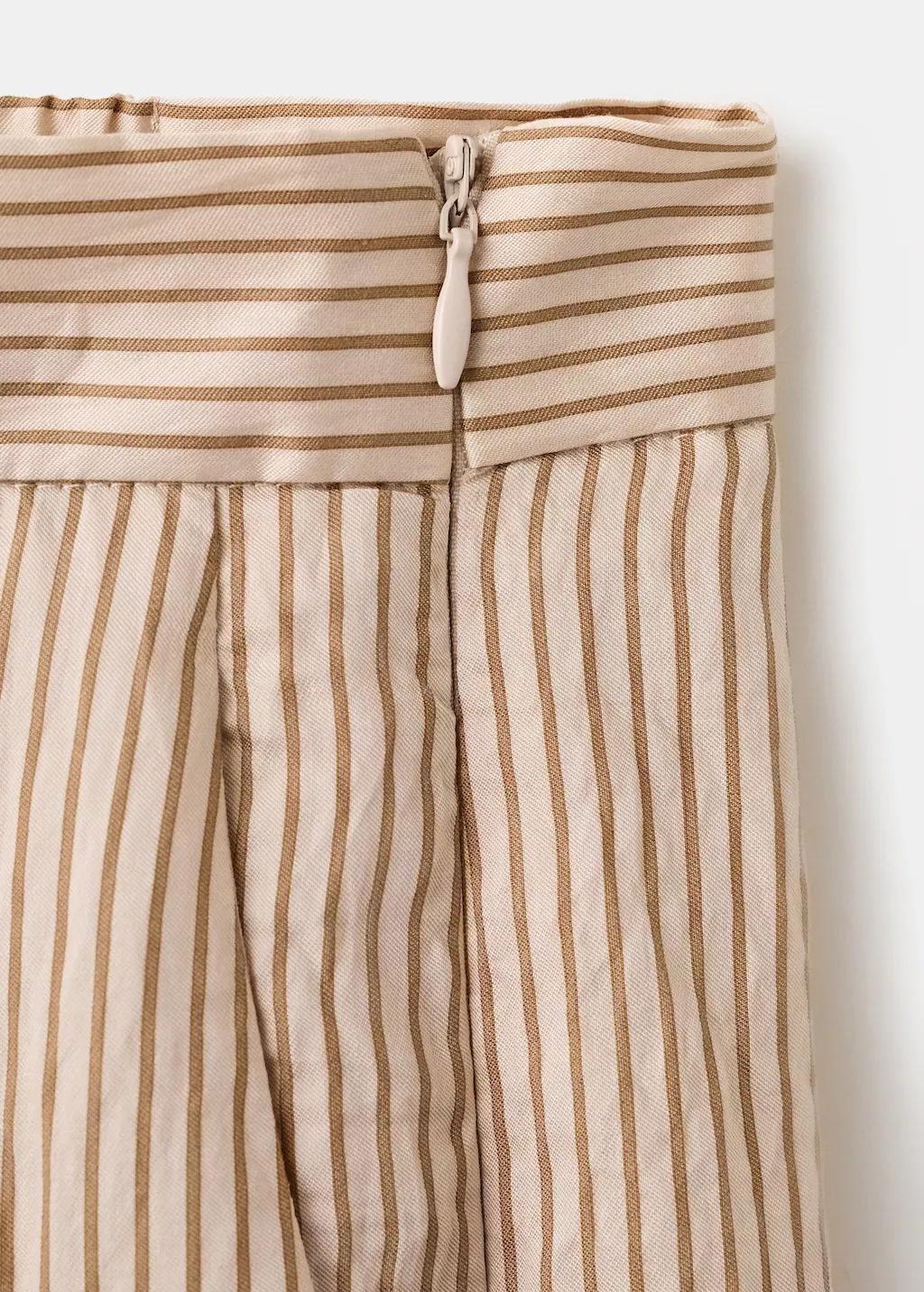Brown Striped Lyocell Trousers, Brown, large image number 5
