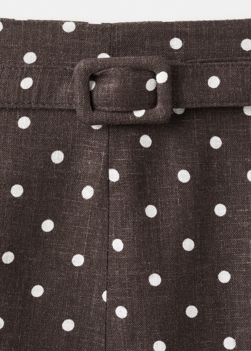BLACK Linen polka dot skirt, 0201_99, large image number 1