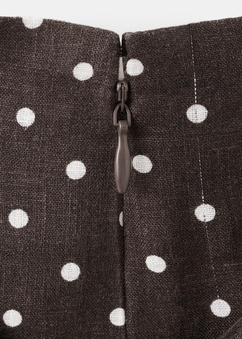 BLACK Linen polka dot skirt, 0201_99, large image number 5