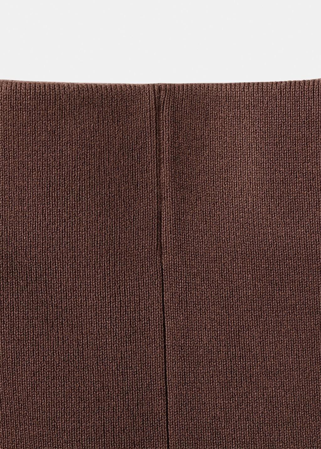 Brown Slit Hem Leggings, Dark Brown, large image number 1