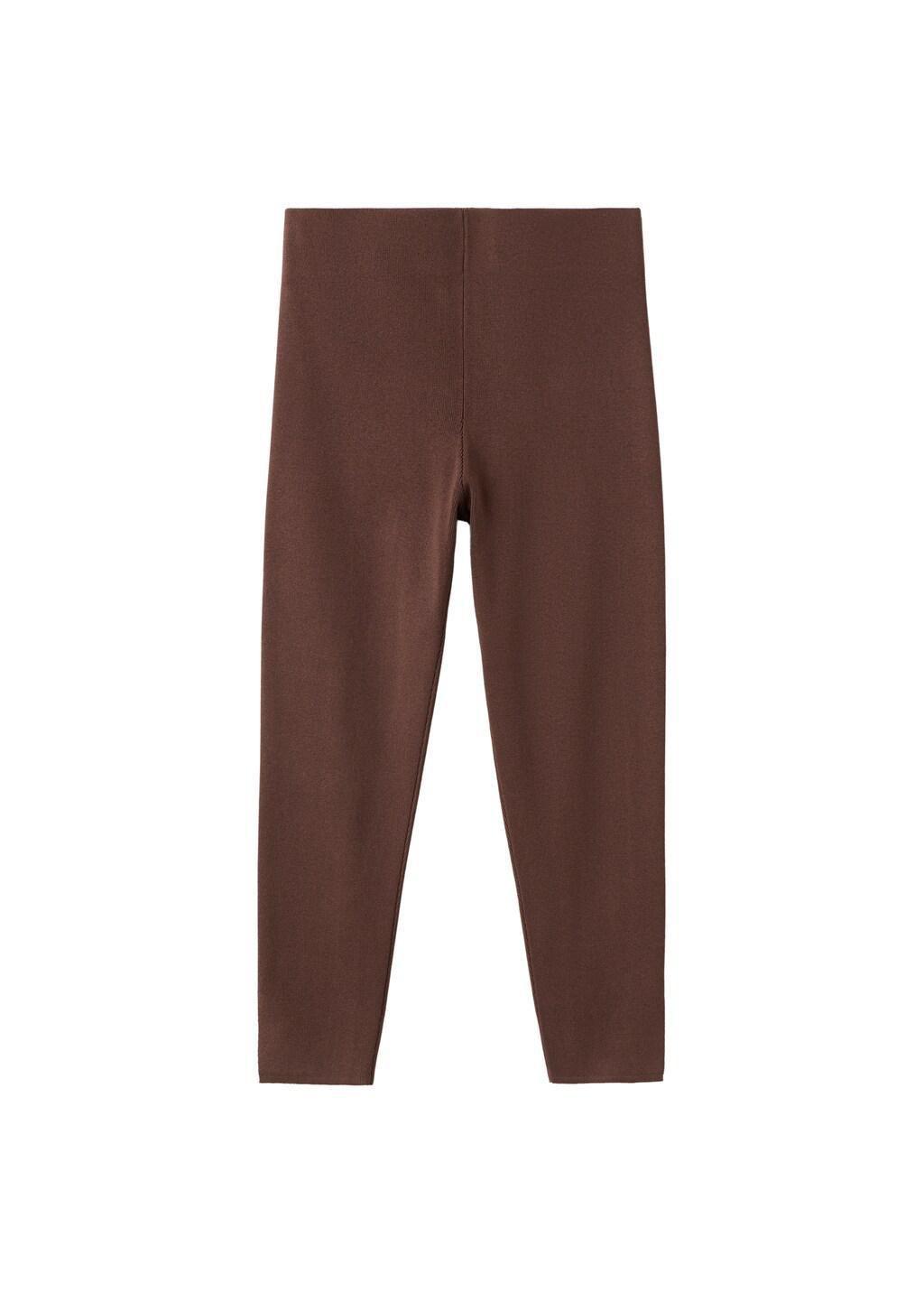 Brown Slit Hem Leggings, Dark Brown, large image number 7