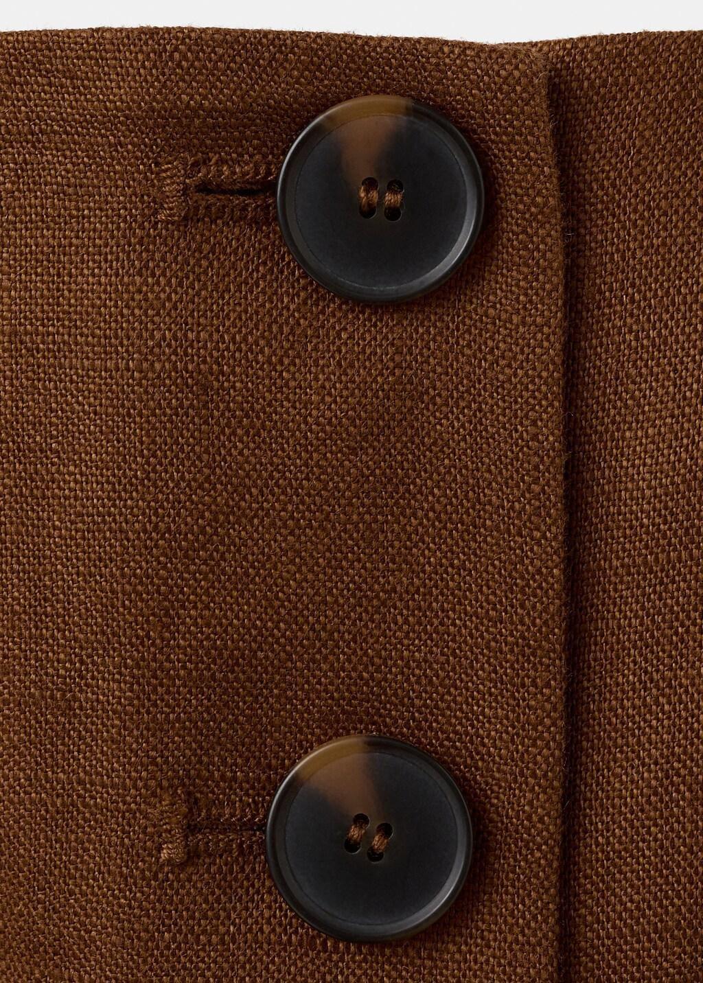 Brown Linen Suit Waistcoat, Brown, medium