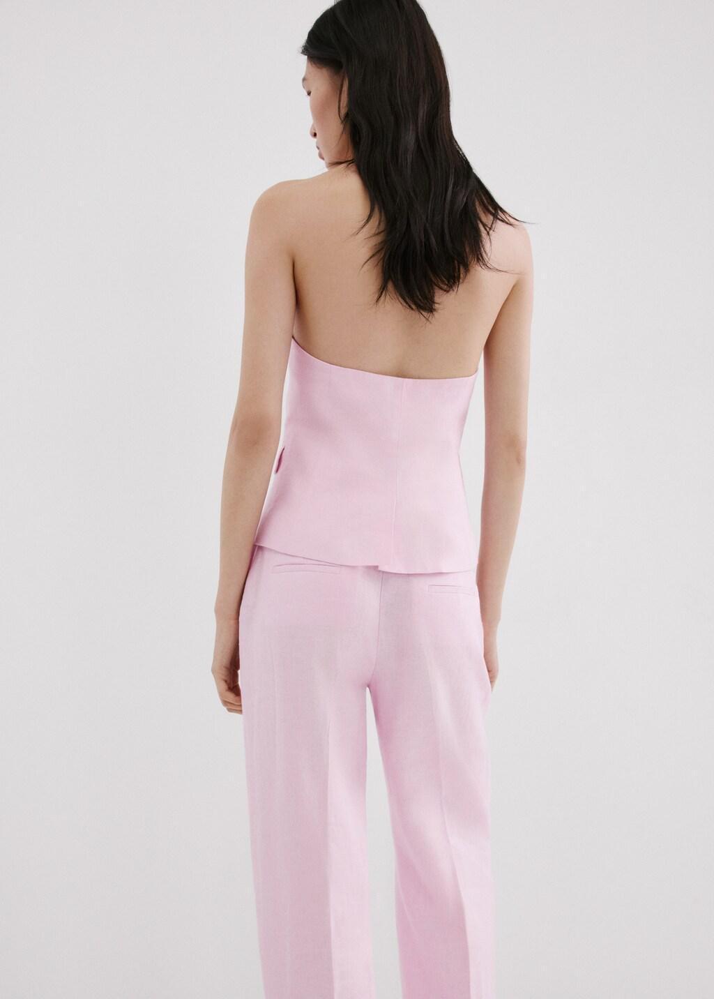 Pink Linen Suit Waistcoat, 0201_85, medium