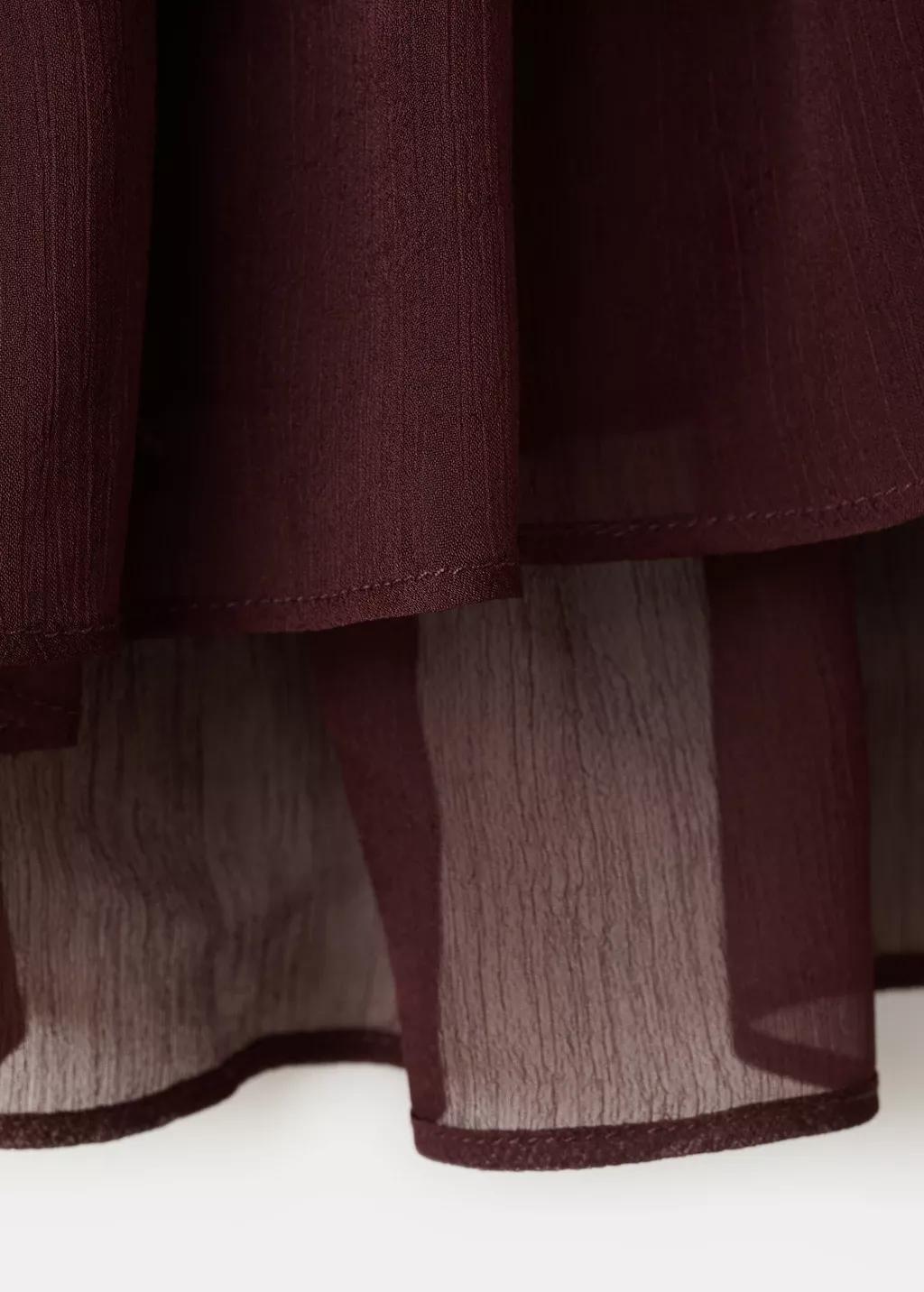 Brown Fluid Ruffled Blouse, Dark Brown, large image number 5