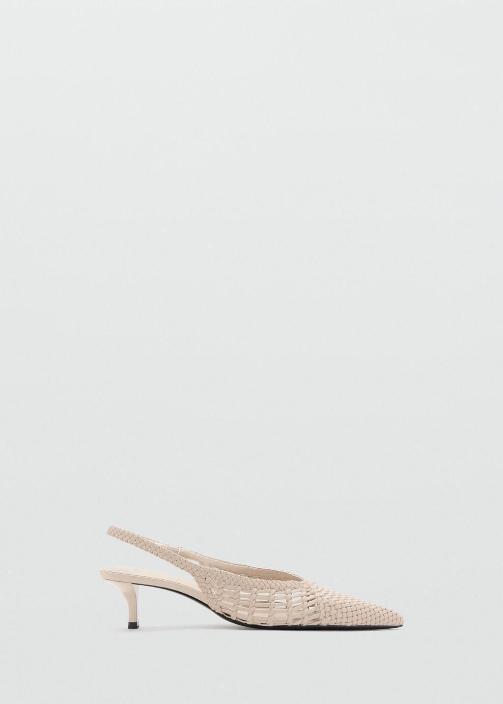 Beige Woven Toe Cap Shoe, Light Beige, large image number 3