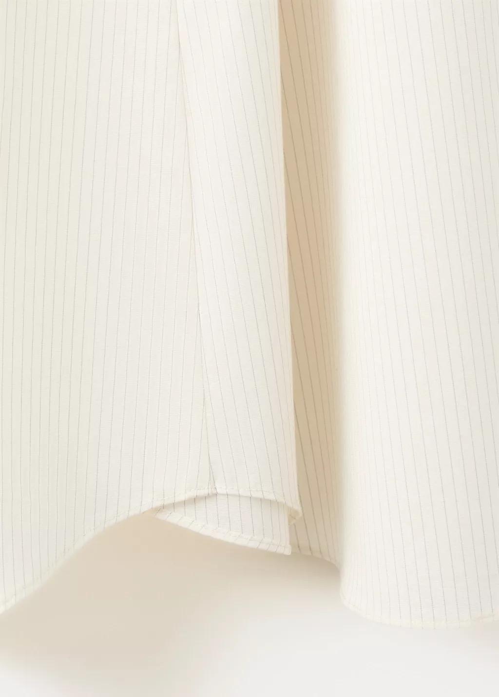 Beige A-Line Cotton Skirt With Stripes, 0201_05, large image number 4