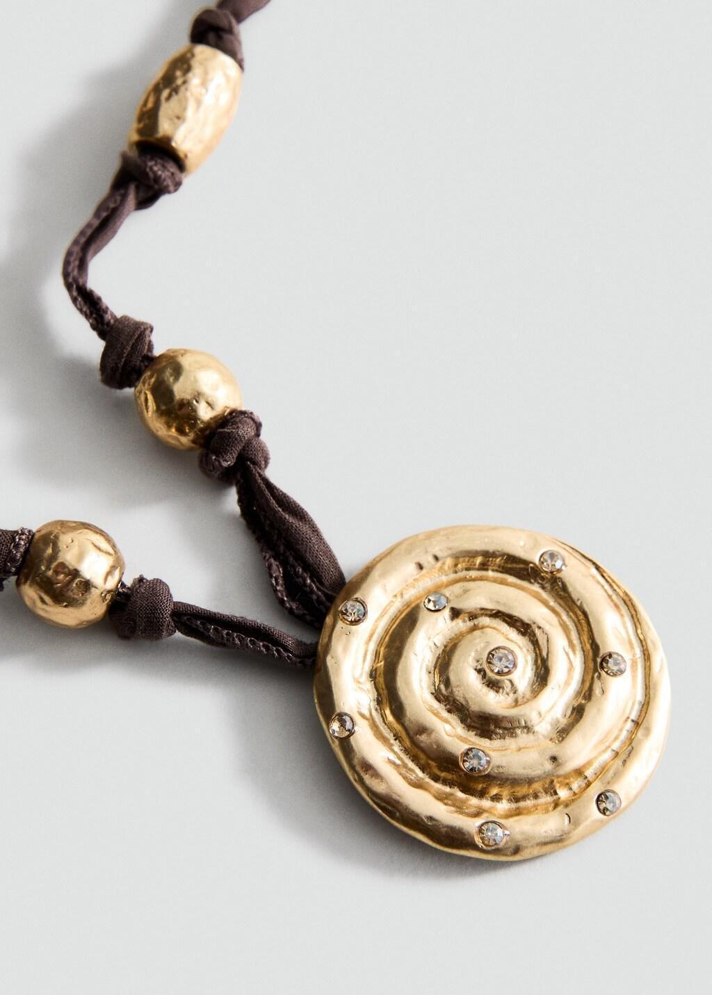 Gold Spiral Pendant Necklace, Gold, large image number 1