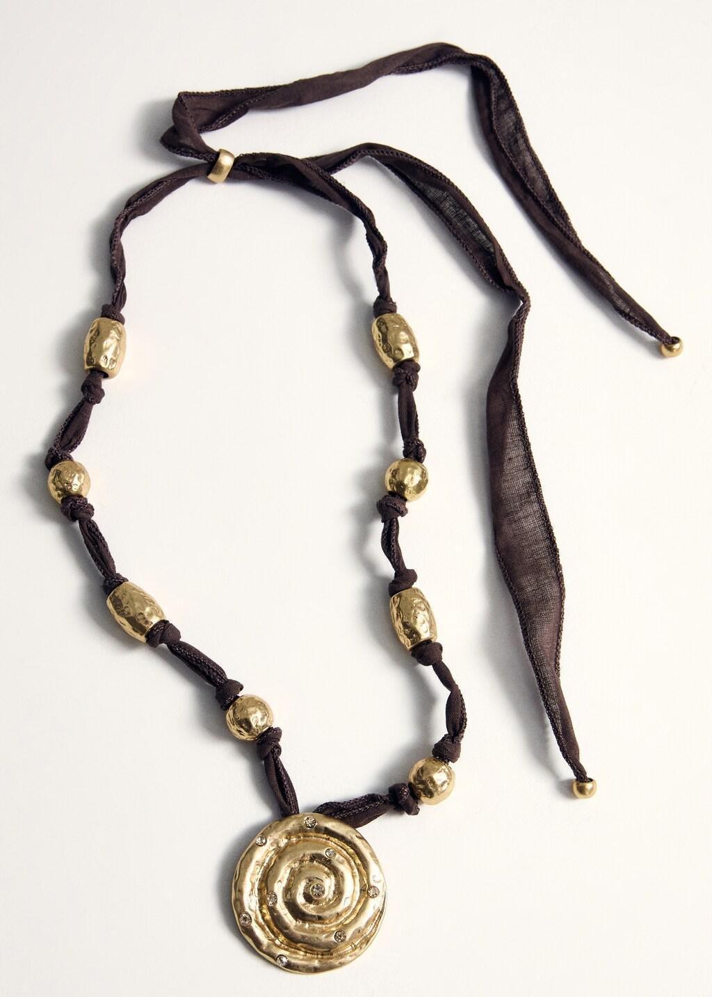 Gold Spiral Pendant Necklace, Gold, large image number 3