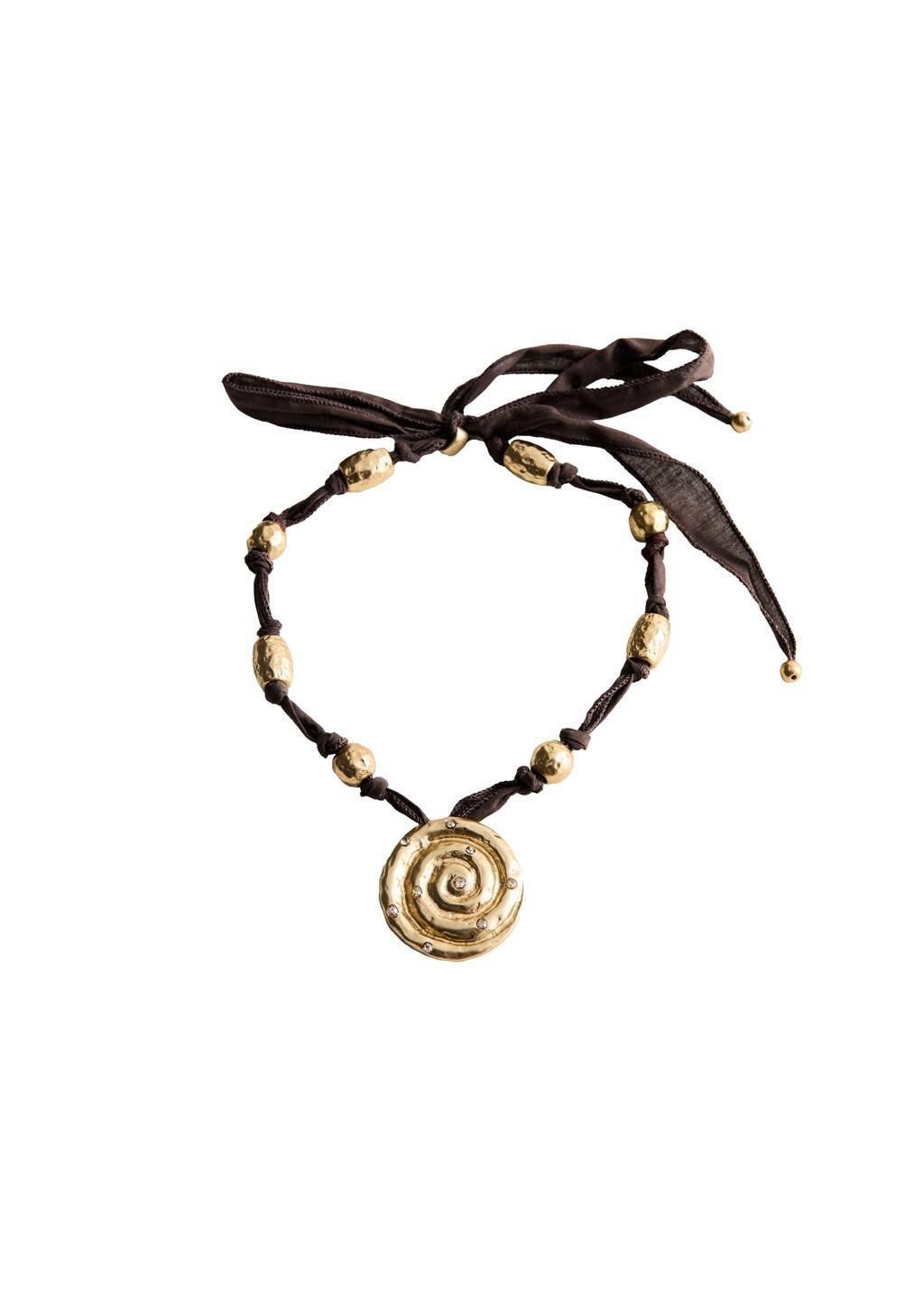 Gold Spiral Pendant Necklace, Gold, large image number 4
