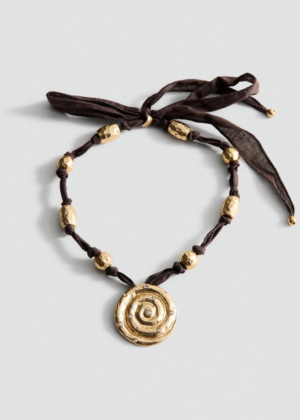Gold Spiral Pendant Necklace, Gold, large image number 5