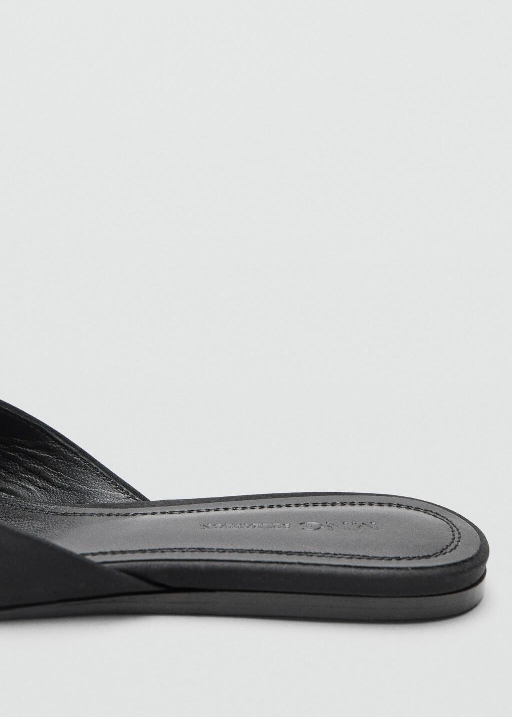 Black Backless Flat Shoe, Black, large image number 2