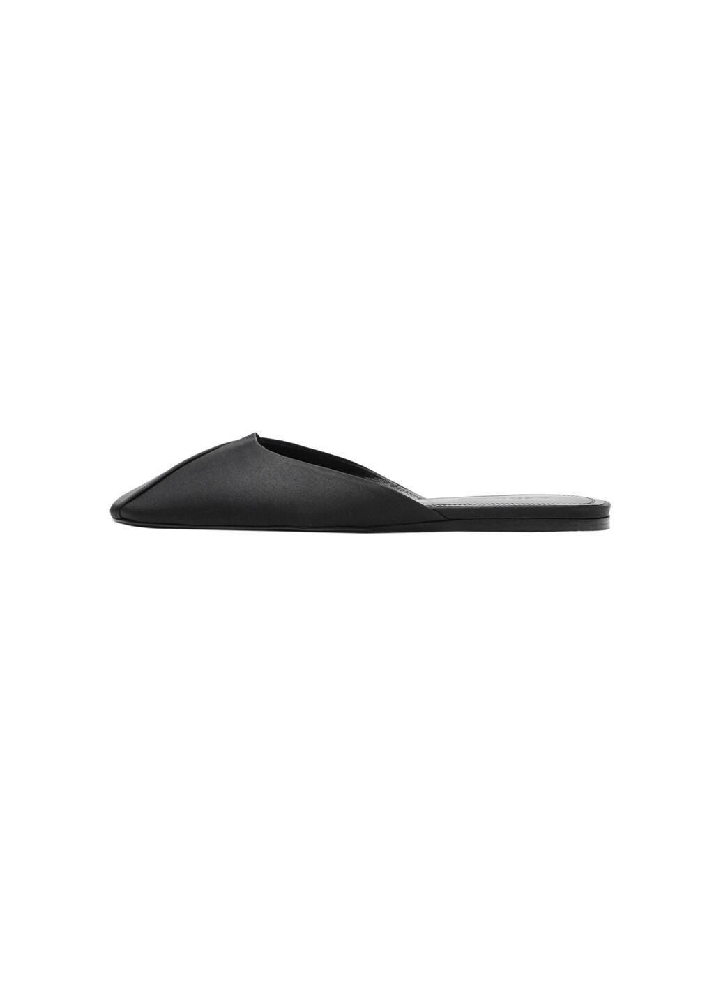 Black Backless Flat Shoe, Black, large image number 3