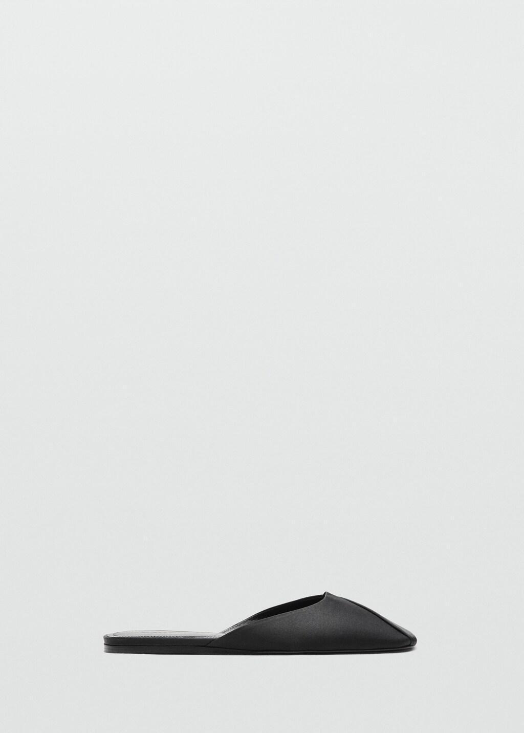 Black Backless Flat Shoe, Black, large image number 4