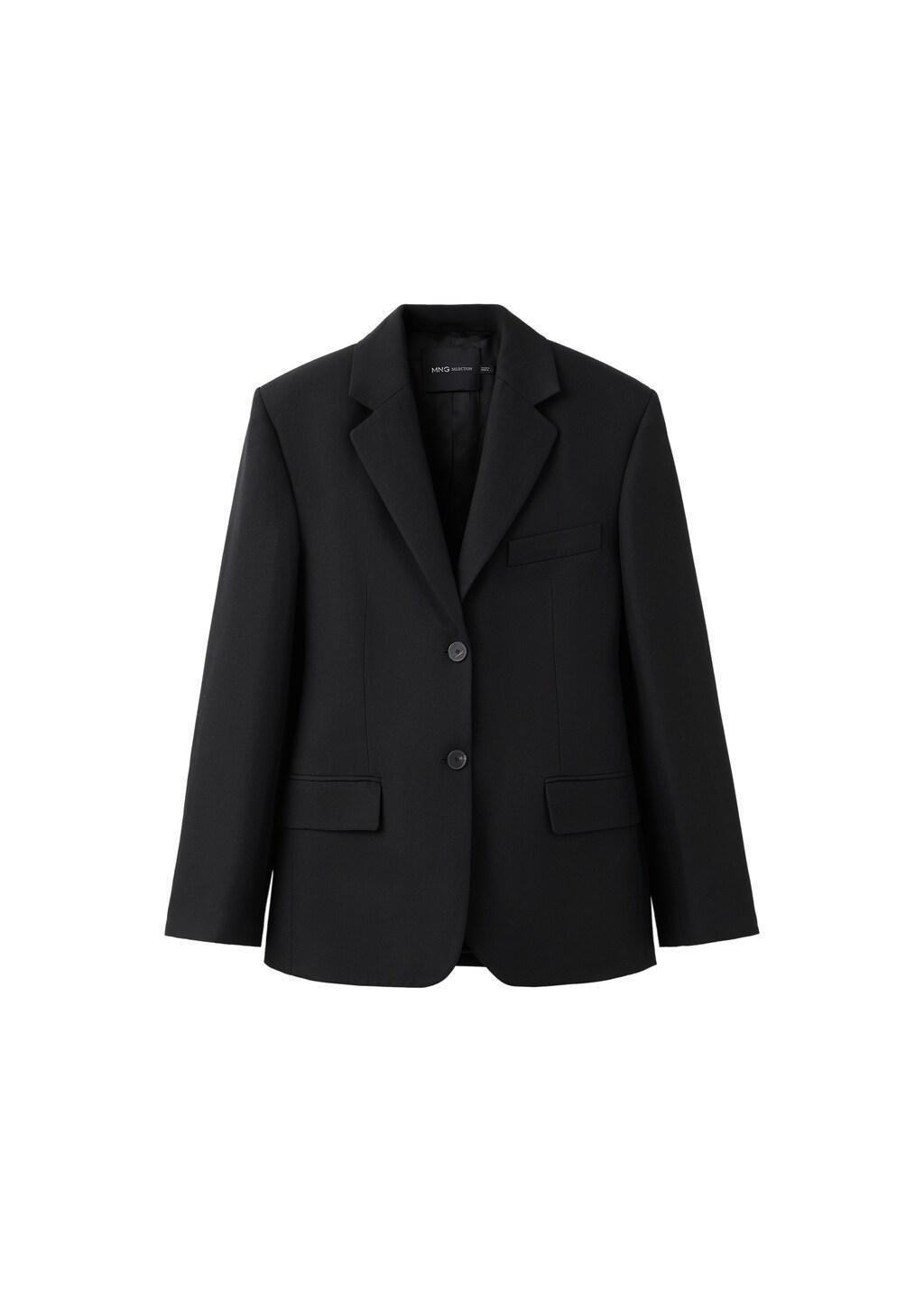 Black Fitted Suit Blazer, 0201_99, large image number 7