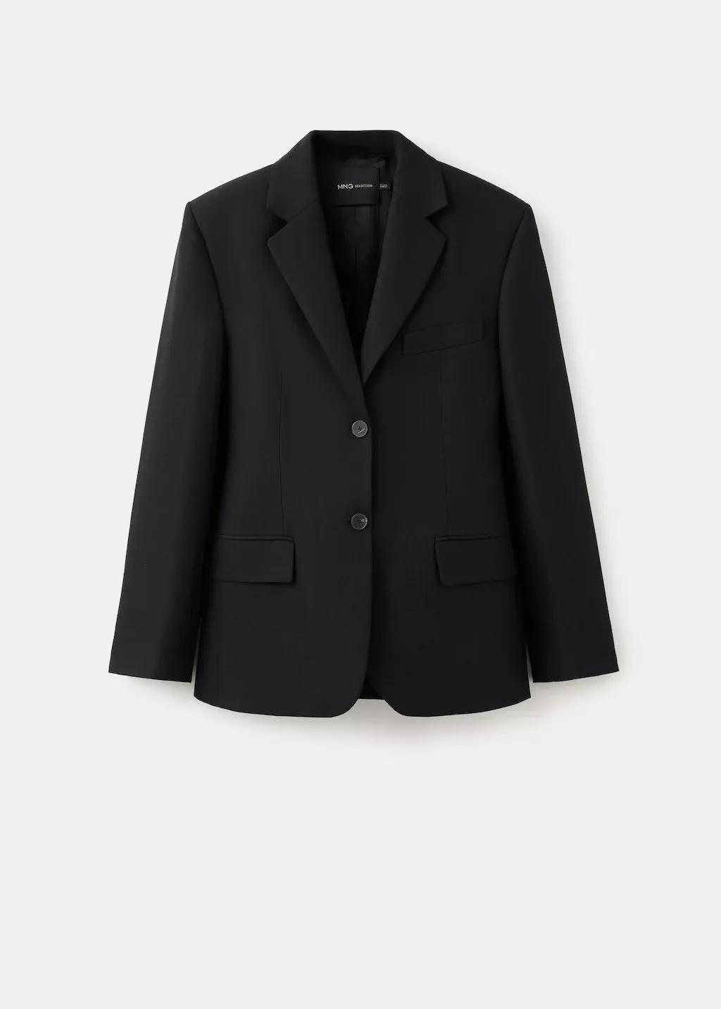 Black Fitted Suit Blazer, 0201_99, large image number 8
