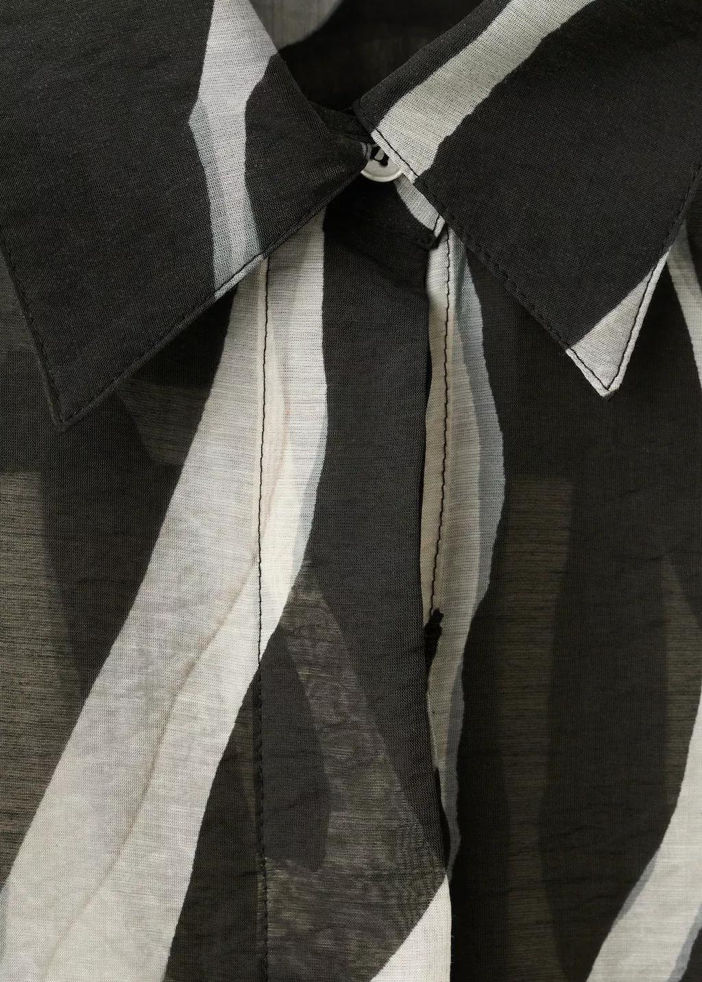 Black Lyocell Printed Shirt, Black, large image number 1