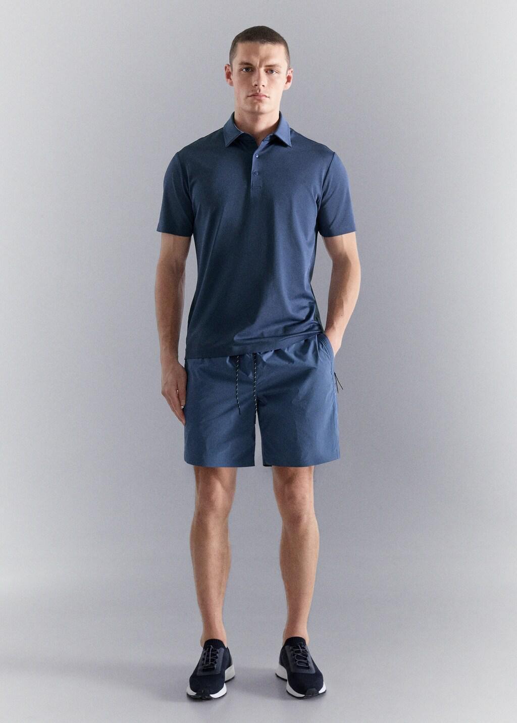 Blue Coolmax Slim Fit Polo Shirt, Medium Blue, large image number 0
